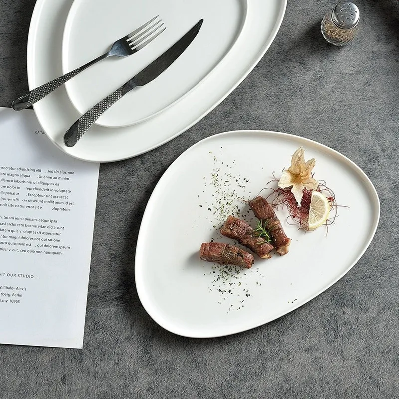 Czysto biały trójkątny talerz  – Home Cooking Supplies recenzja i cena